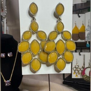 Chic Yellow Statement Earrings